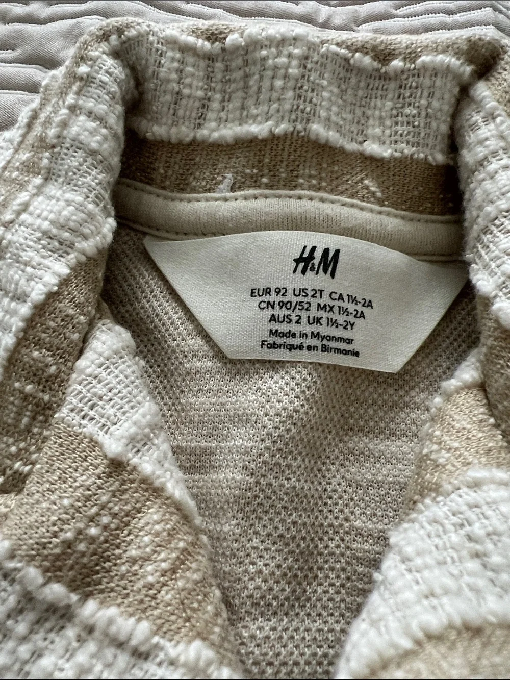 H&M Beige and White Striped Kids Set boys